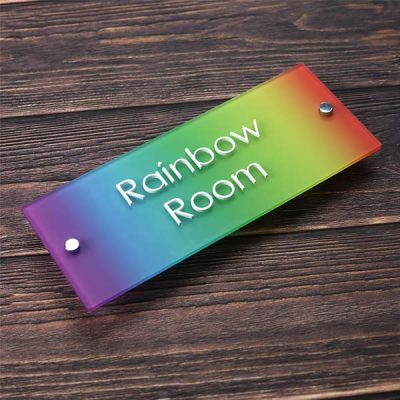 Rainbow Room Bespoke Signage made from 3mm Acrylic
