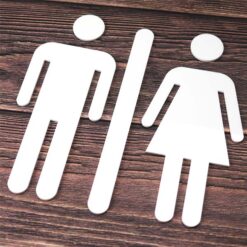 Profile Cut Unisex Toilet Sign made from 3mm Acrylic