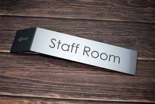 Staff Room Silver made from 3mm Acrylic and Etched