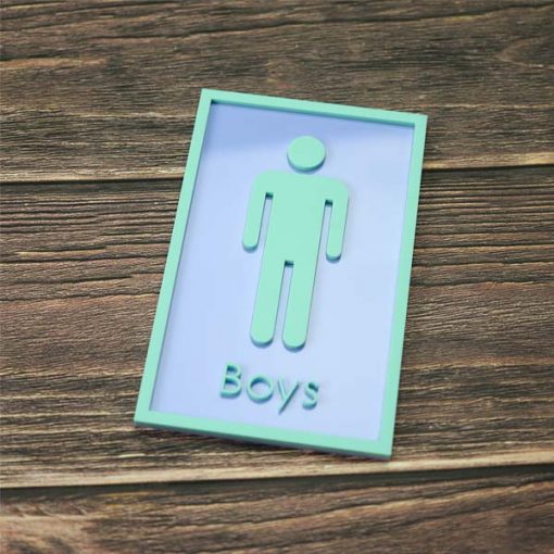 3D Boys Toilet Sign made from 3mm Acrylic