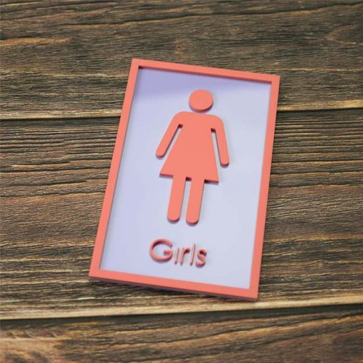 3D Girls Toilet Sign made from 3mm Acrylic