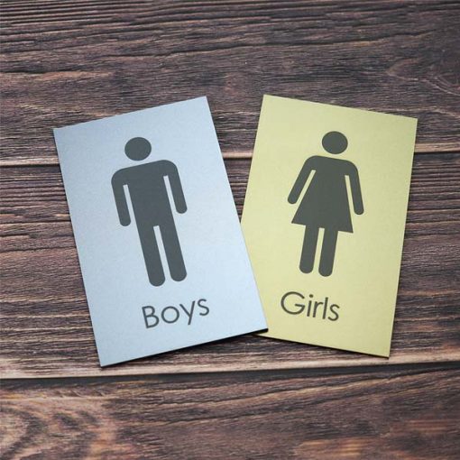 Etched Kids Toilet Signs made from 3mm Acrylic