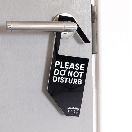 Door Sign Black made from 3mm Acrylic and Face Printed