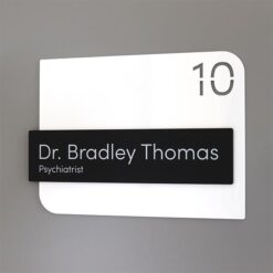 Staggered Door Sign Grey made from 3mm Acrylic and Face Printed