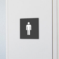 Acrylic Male Toilet Sign - Icon - Arcturus Family - In Situ Close
