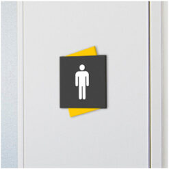 Acrylic Male Toilet Sign - Square - Orion Family - In Situ Close