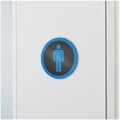 Acrylic Male Toilet Sign - Icon - Pollux Family - In Situ Close
