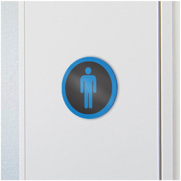 Acrylic Male Toilet Sign - Icon - Pollux Family - In Situ Close