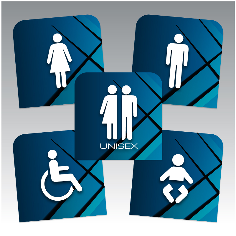 Acrylic Toilet Icon Signs - Group Image - Atlas Family