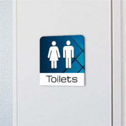 Acrylic Unisex Toilet Sign - Atlas Family - In Situ Close