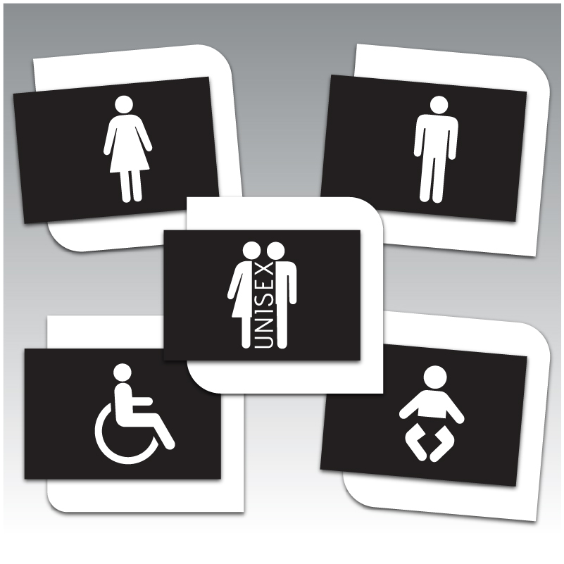 Acrylic Toilet Signs - Group - Mensa Family