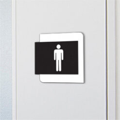 Acrylic Male Toilet Sign - Toilet Icon - Mensa Family - In Situ Close