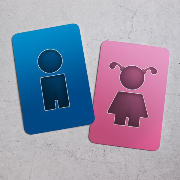 Boys and Girls Silhouette Toilet Signs - Printed Acrylic