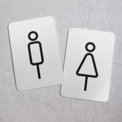 Male and Female Outline Toilet Signs - Printed Acrylic